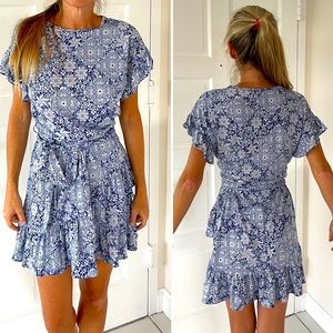 Michael Kors Navy Patterned Dress